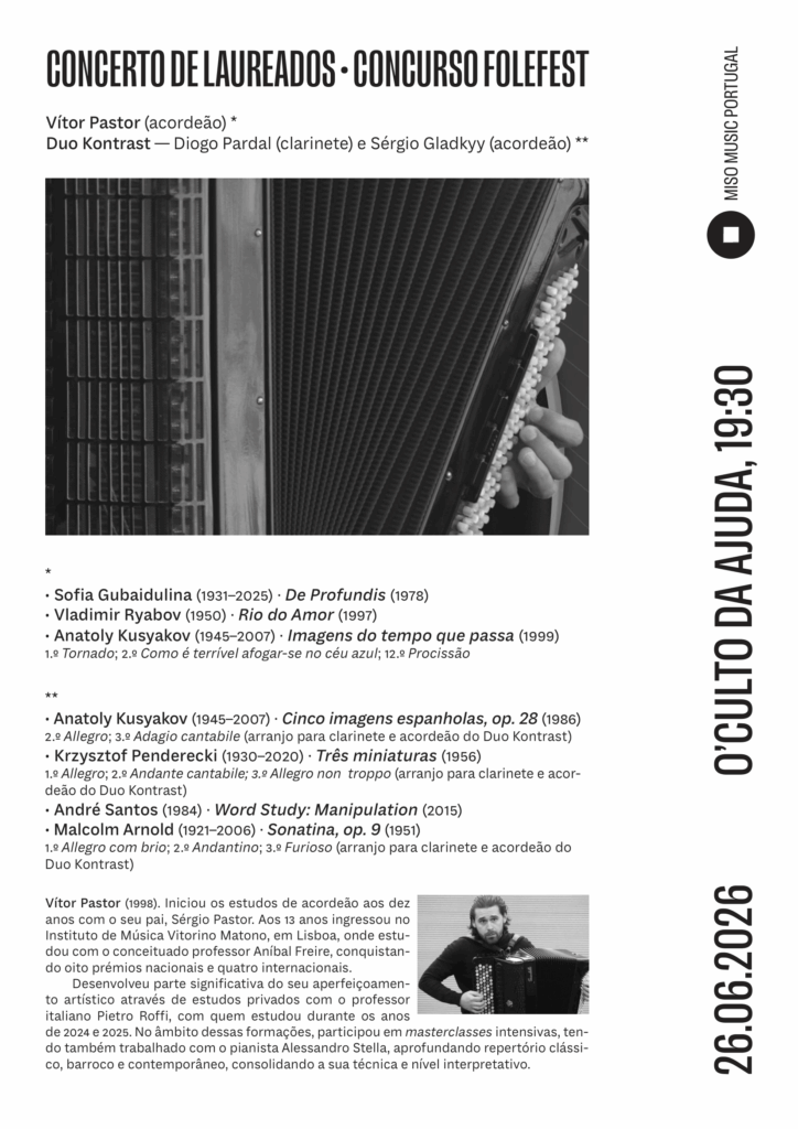 Concerto de Laureados – O’Culto da Ajuda 2026